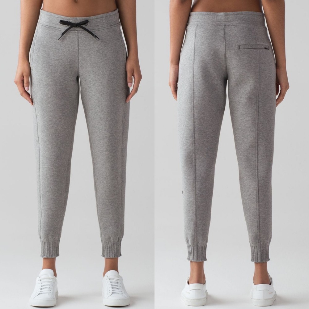 Lululemon‎ NTS Joggers Heathered Medium Grey Womens Sz 6 Style W5AMJS Sweatpants